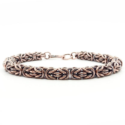 Byzantine Chainmaille Bracelet in Oxidized Copper