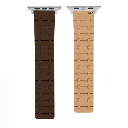 Color - blocking magnetic silicone apple watch strap