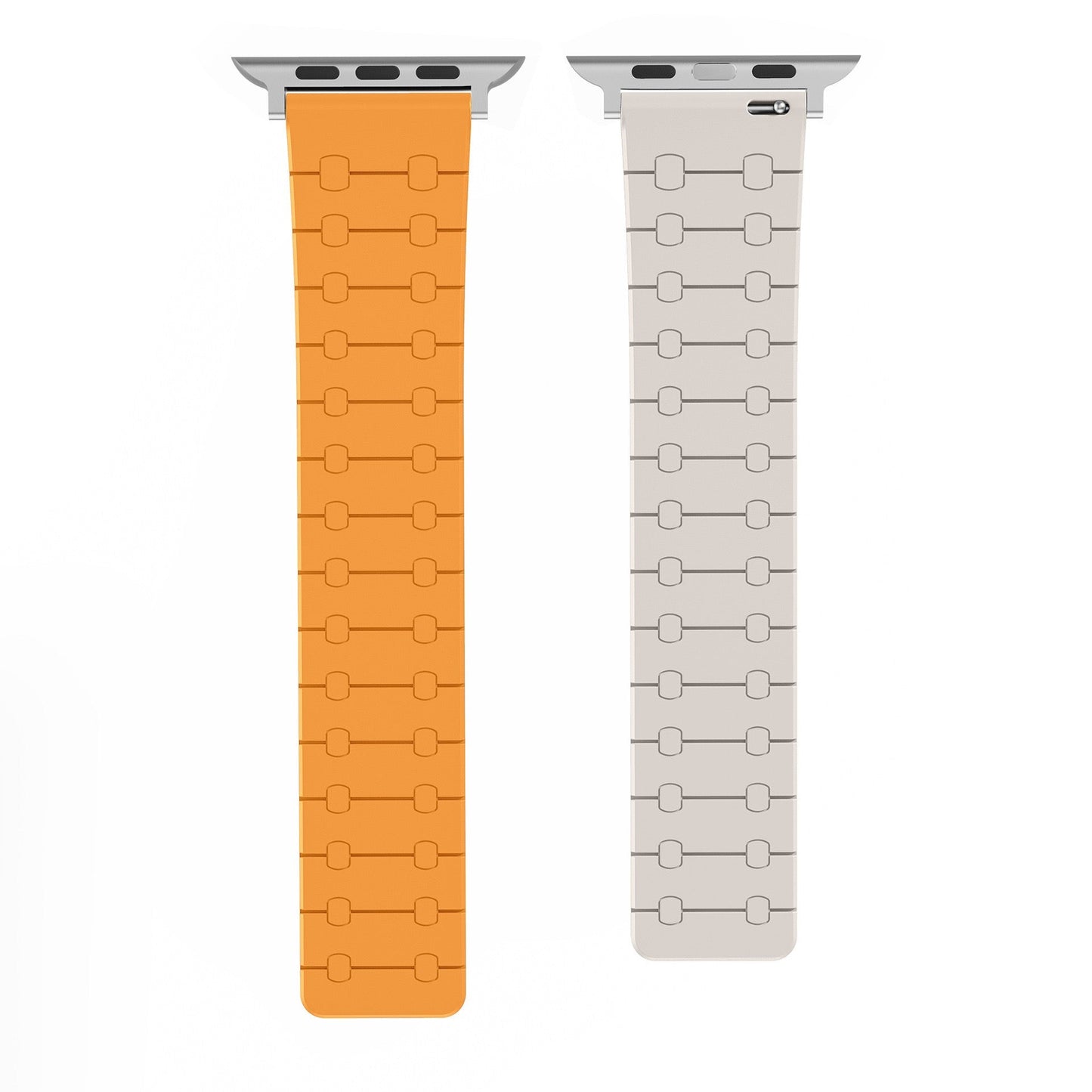 Color - blocking magnetic silicone apple watch strap