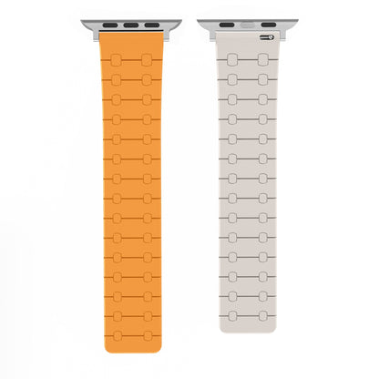 Color - blocking magnetic silicone apple watch strap