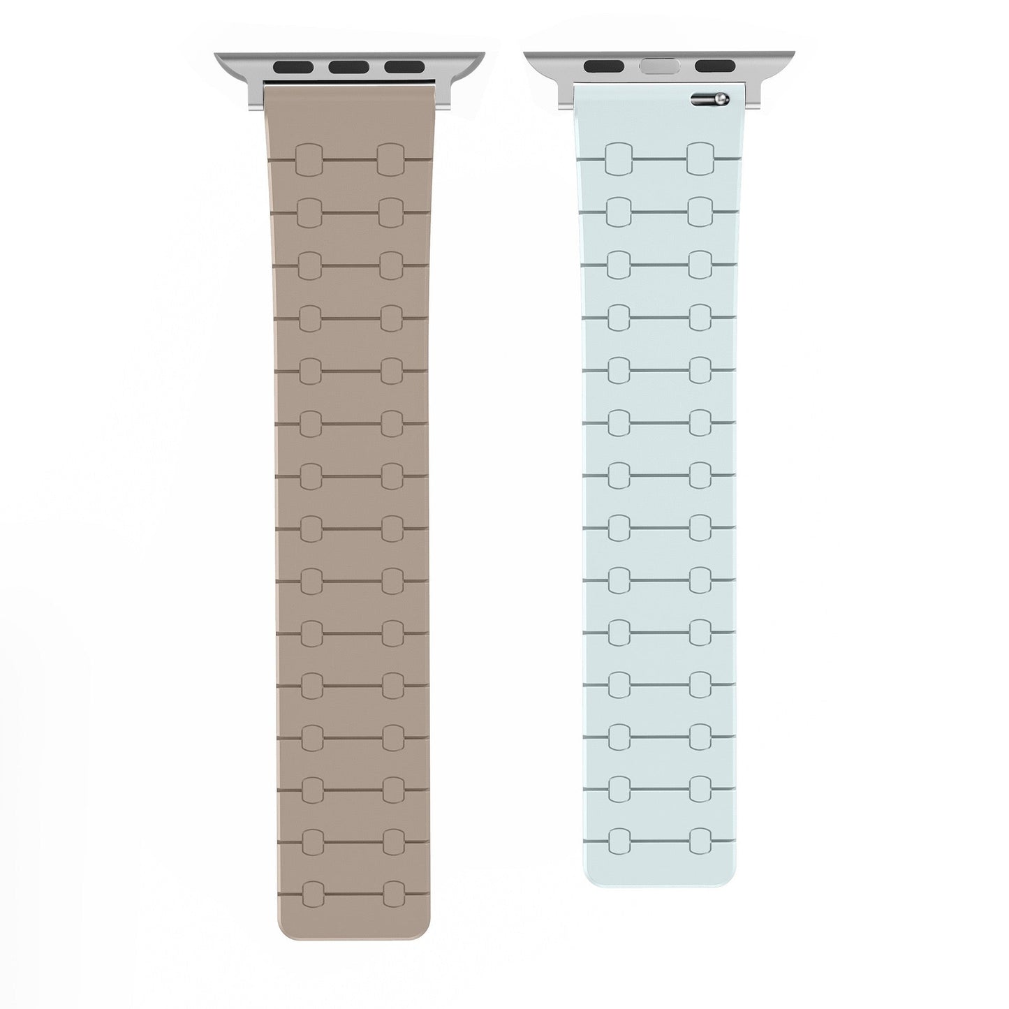 Color - blocking magnetic silicone apple watch strap