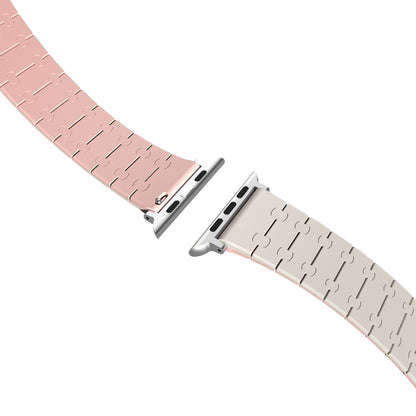 Color - blocking magnetic silicone apple watch strap