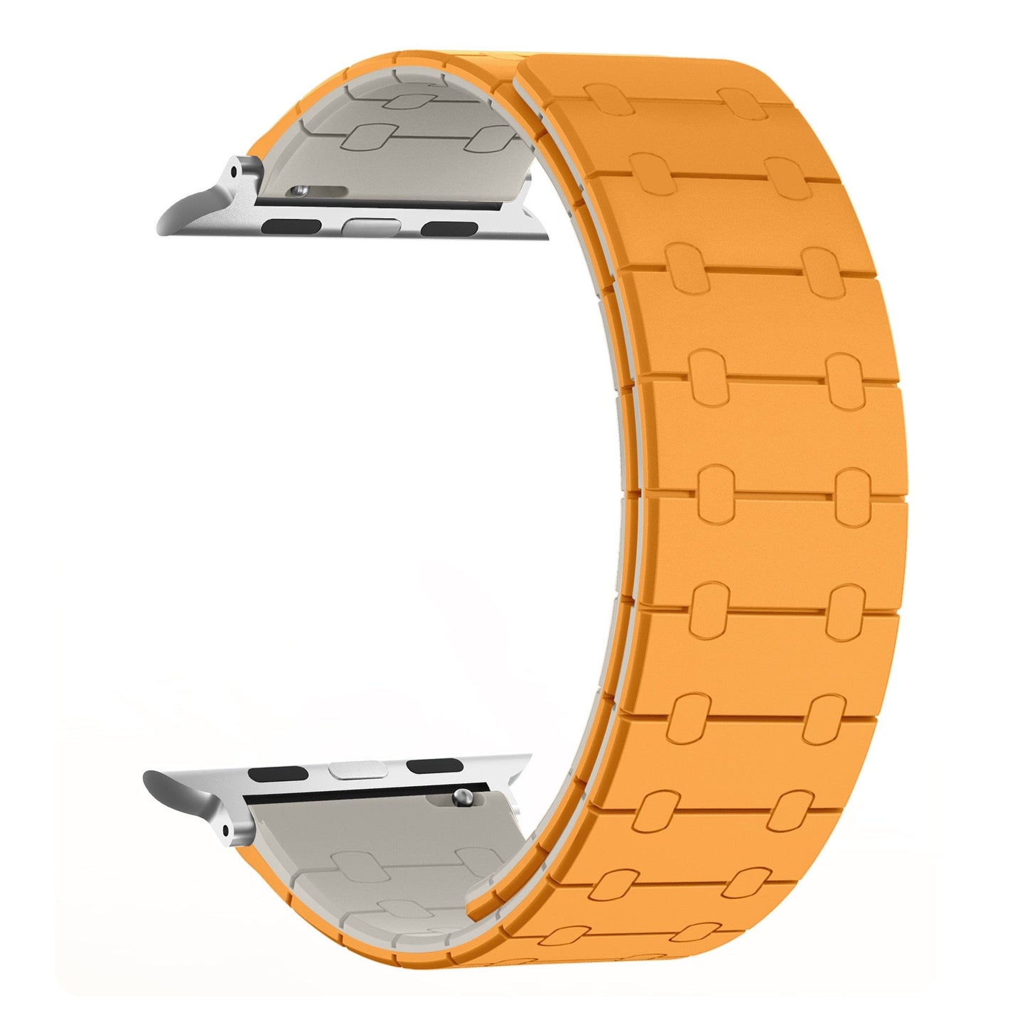 Color - blocking magnetic silicone apple watch strap