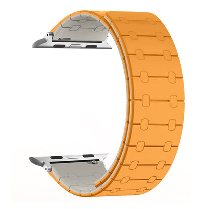 Color - blocking magnetic silicone apple watch strap