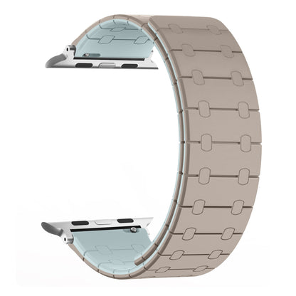 Color - blocking magnetic silicone apple watch strap