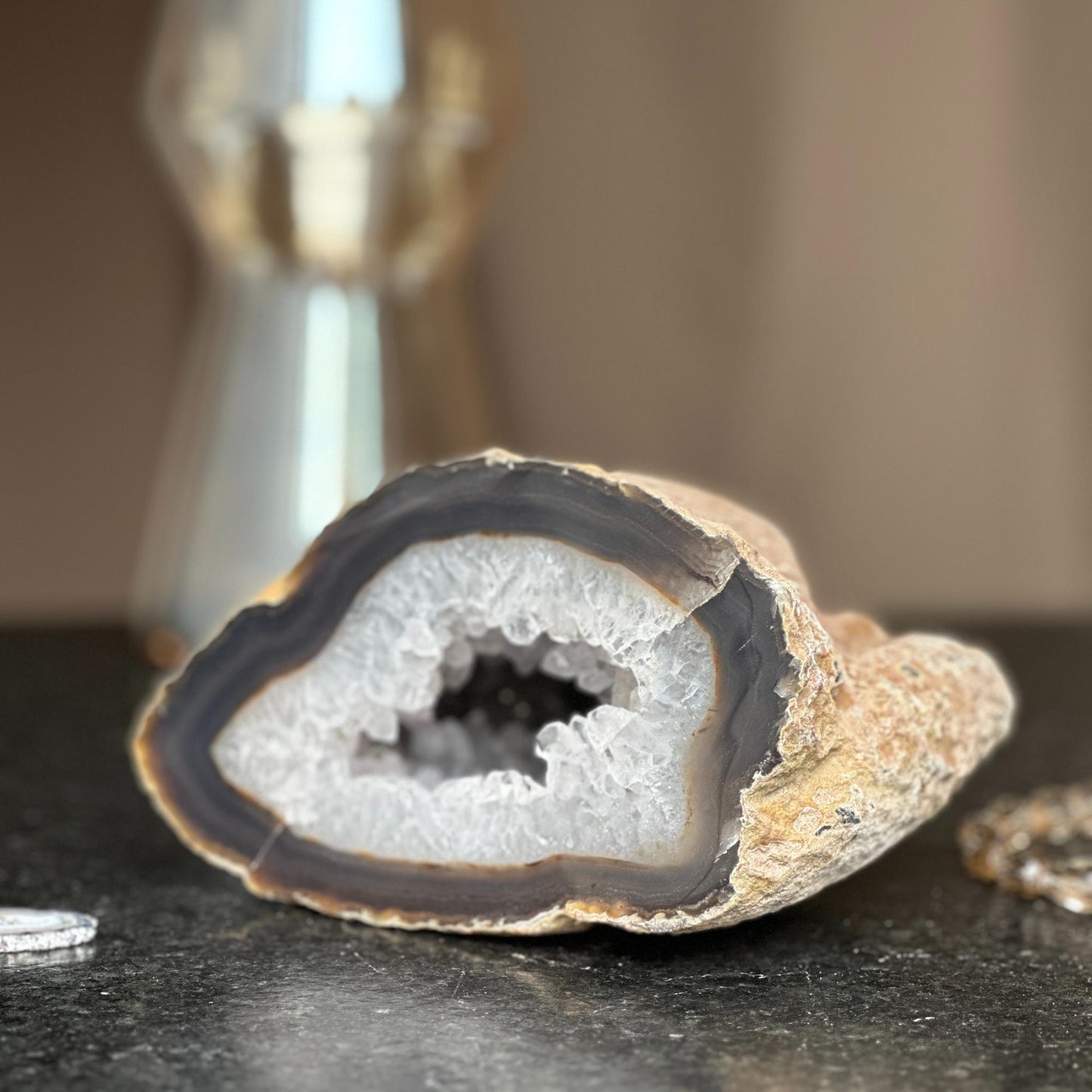 Amethyst and quartz crystals, semi precious rocks