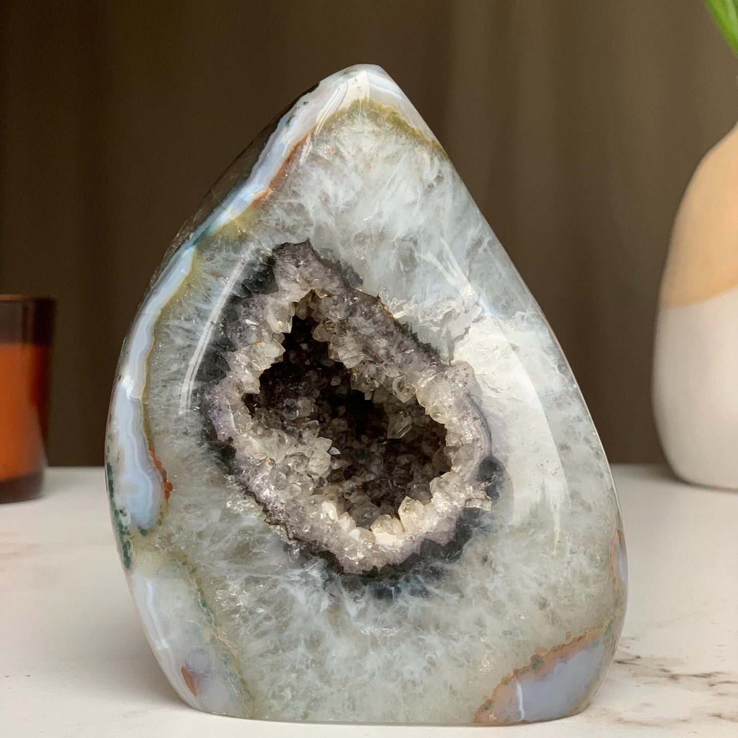 Crystal cave, geode rock decor