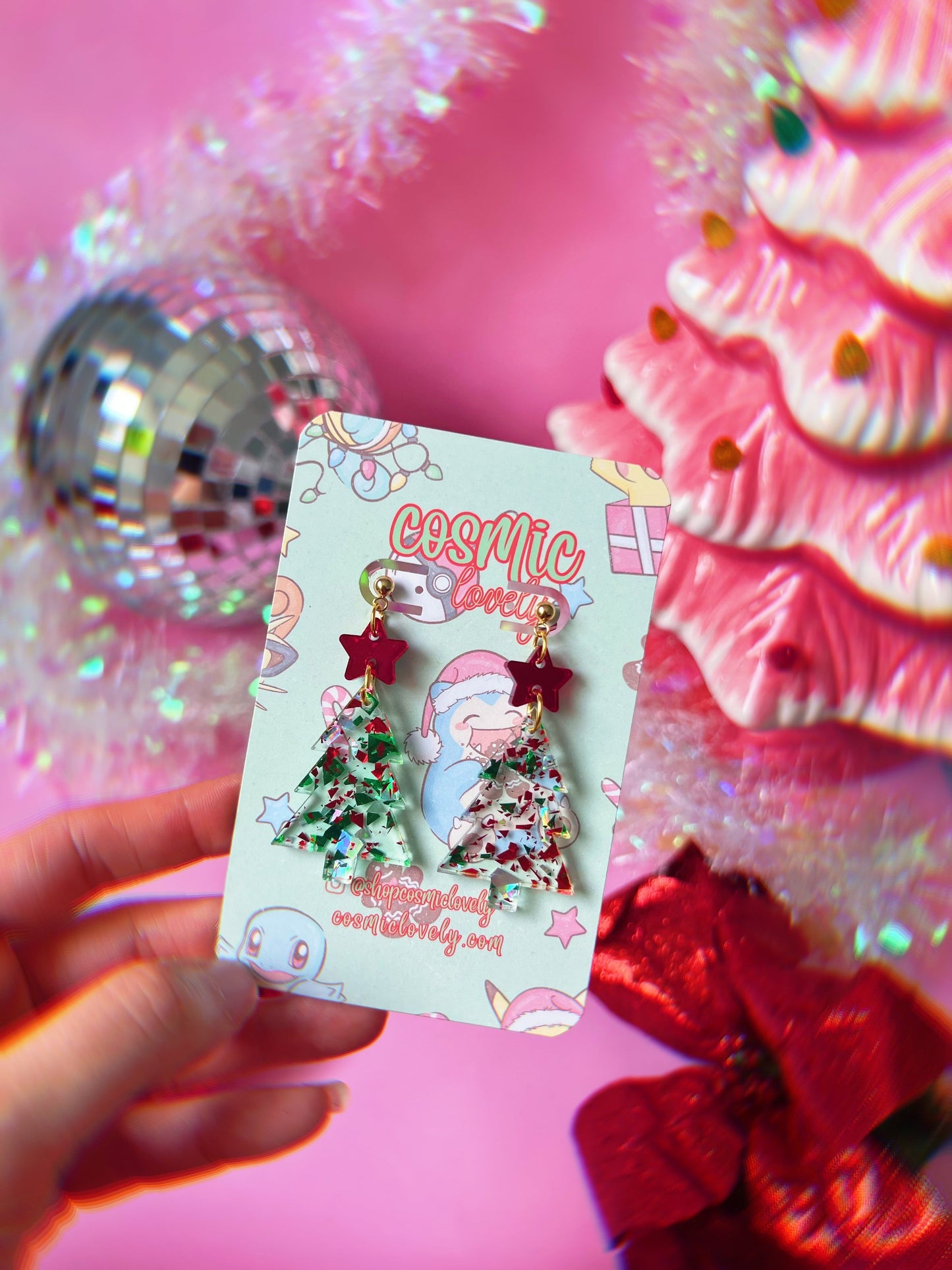 Christmas Confetti Tree Earrings