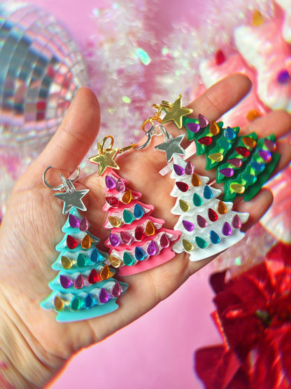 Ceramic Christmas Tree Earrings