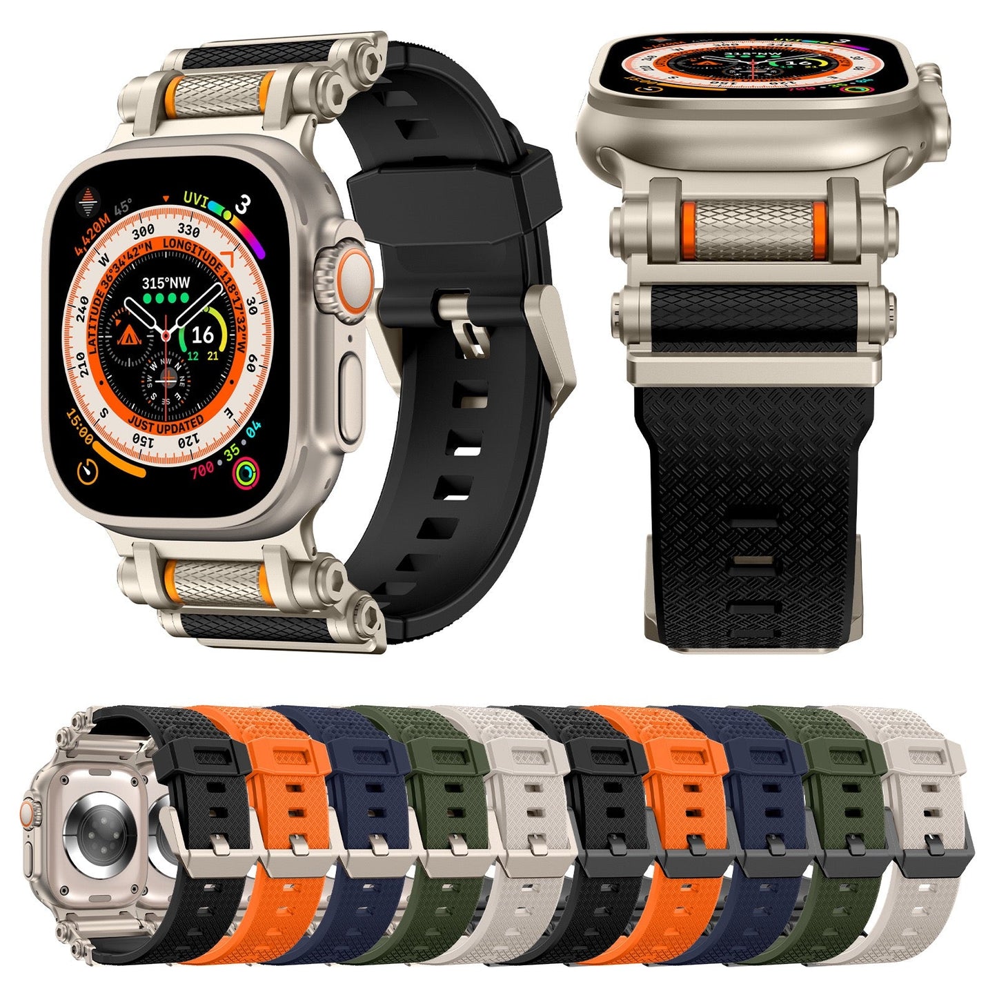 Tactical Destiny Gear Rotating Silicone Band For Apple Watch
