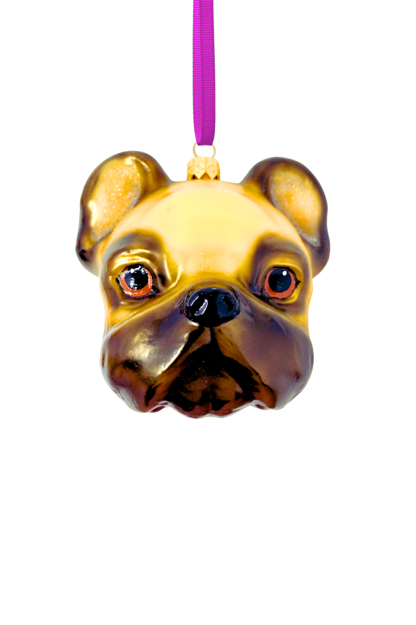 Julien the Pug Glass Christmas Ornament