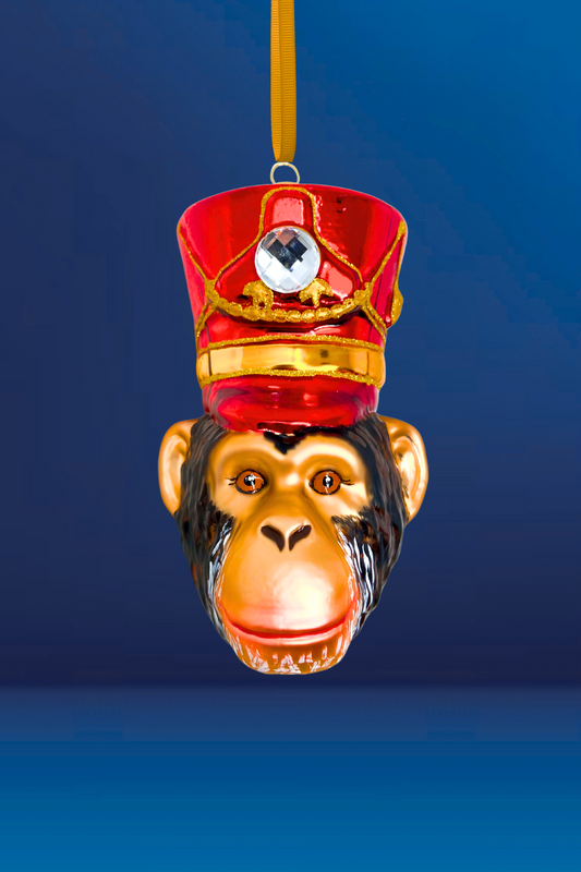 KRG Chimpanzee Head Polish Glass Ornament