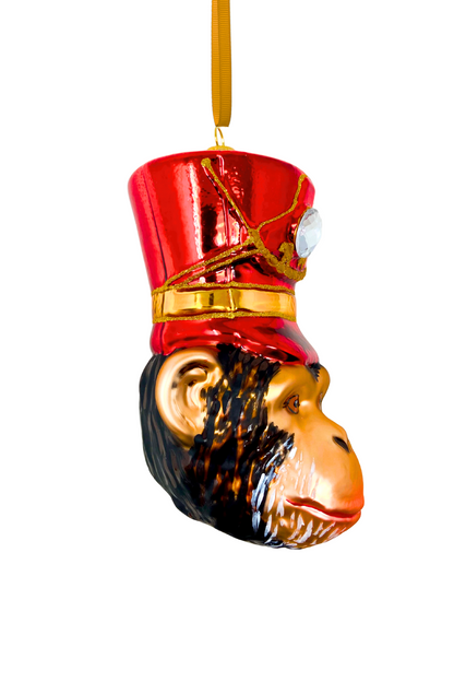 KRG Chimpanzee Head Polish Glass Ornament