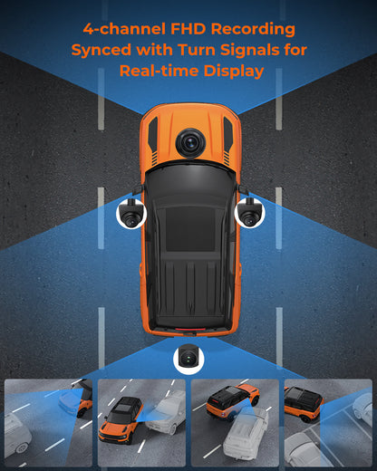 The Legend 4ch Waterproof Mirror DVR Switching System with 8-Gang in-Car Power Solid-State Switch Control Box