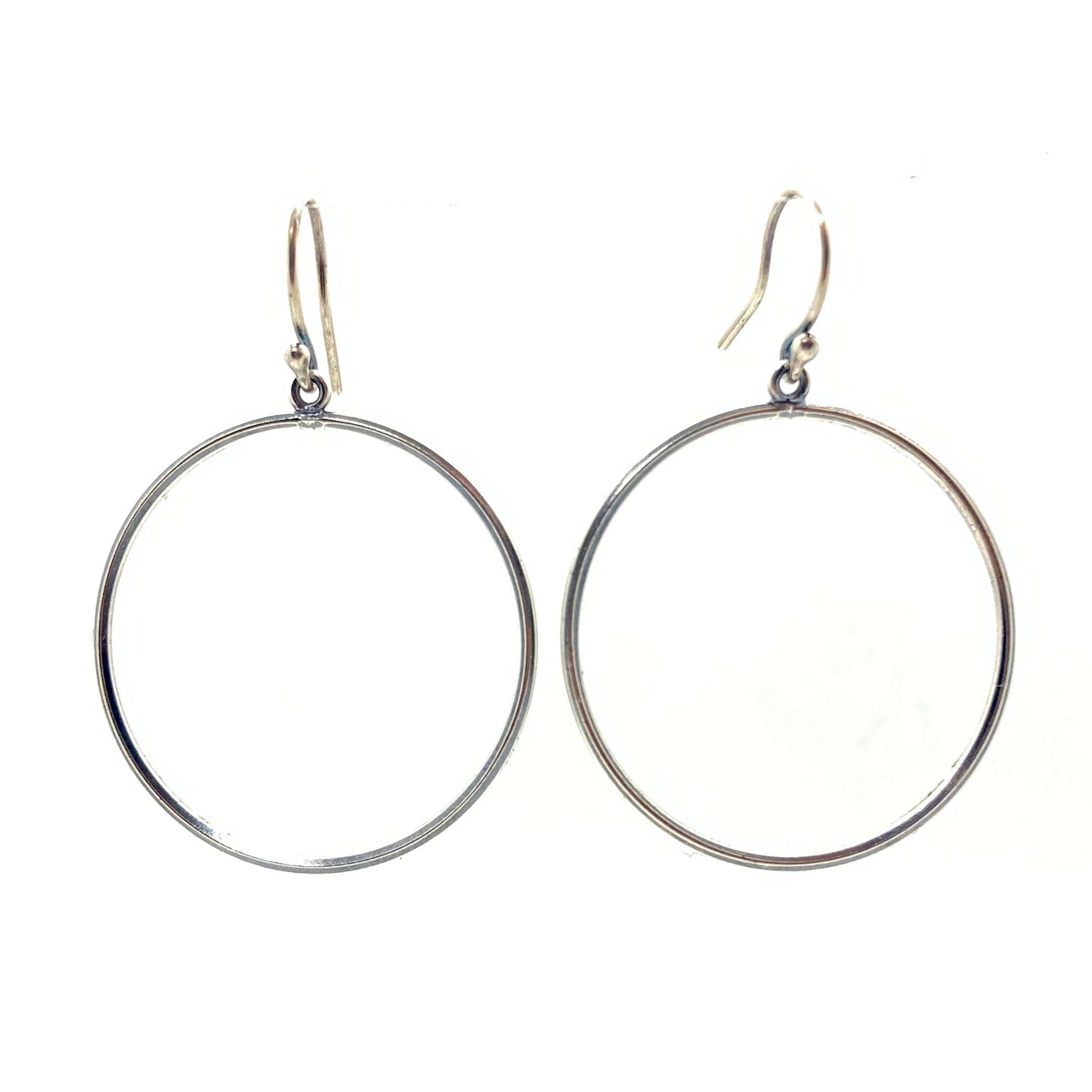 New Moon Hoop Earrings in Sterling Silver | Moon Phase Earrings