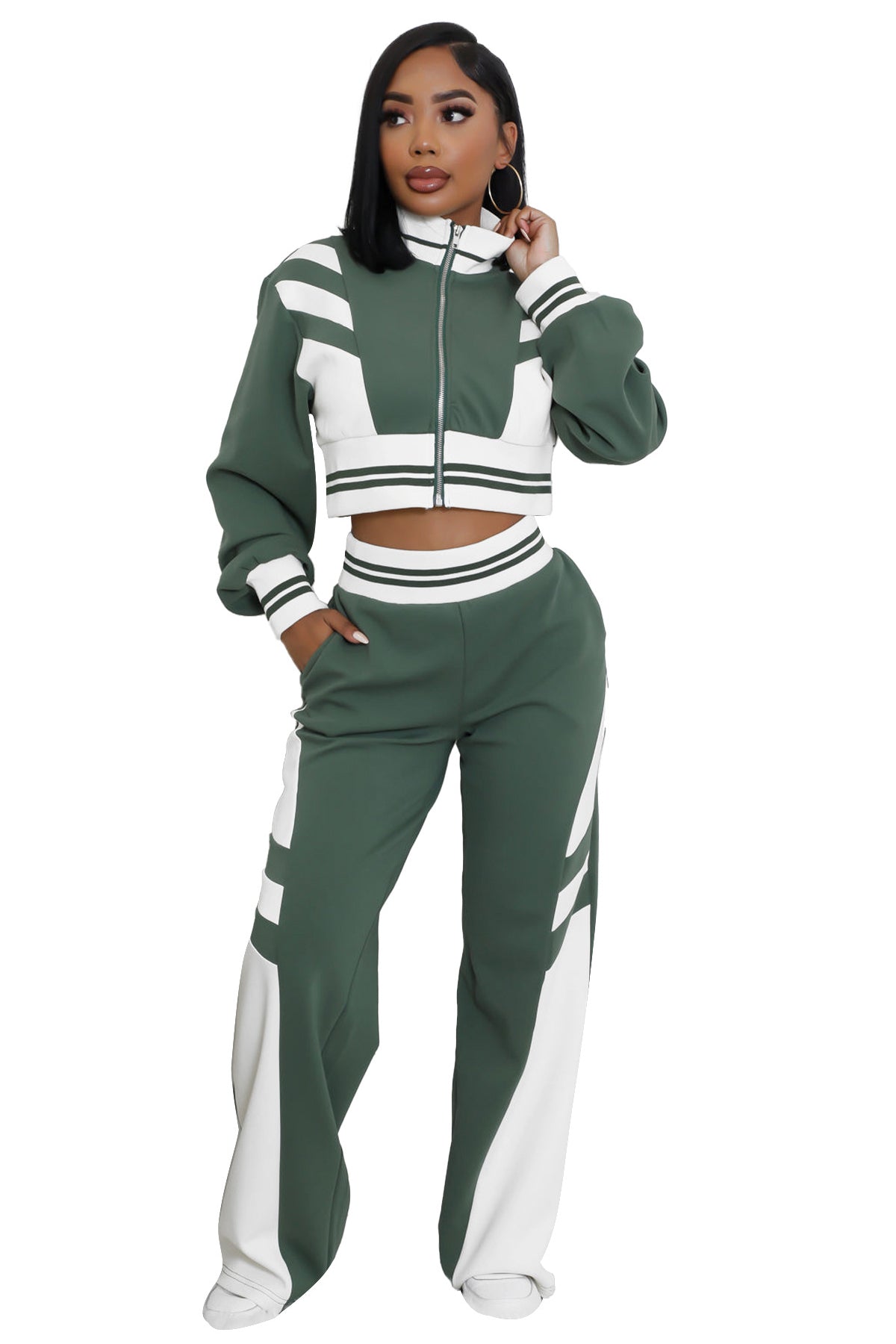 WOMEN FASHION CASUAL TWO PIECE PANT SET