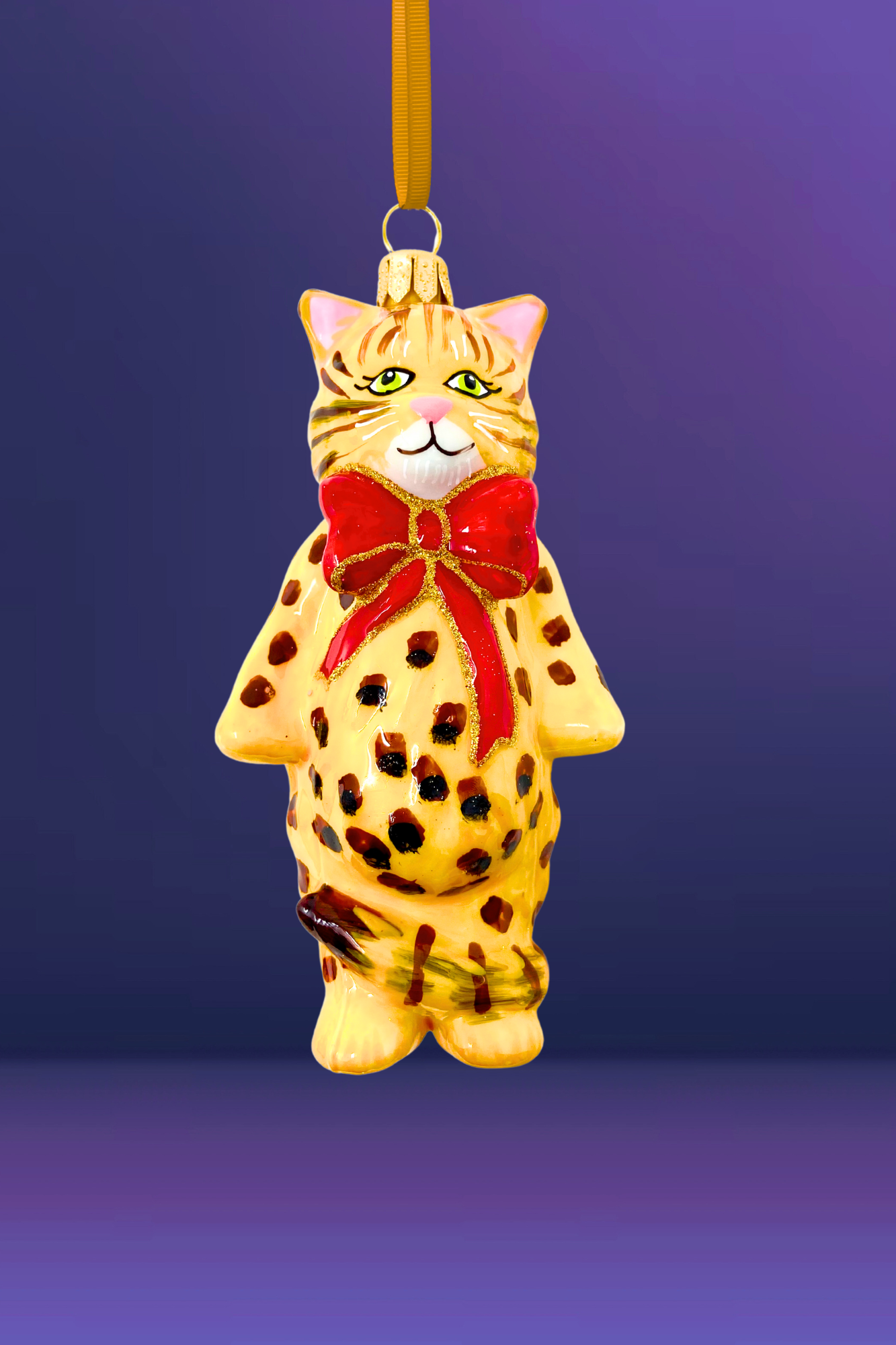 Perry Bengal Cat Glass Ornament