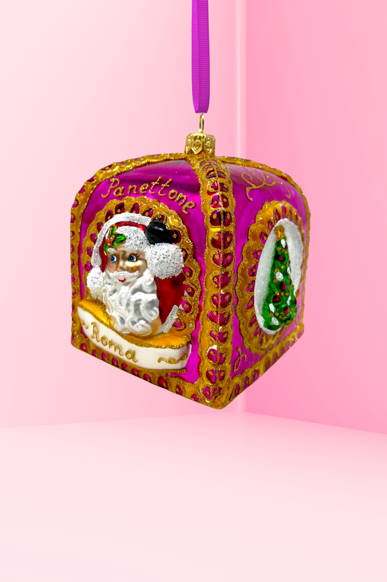 Pink Panettone Polish Glass Ornament