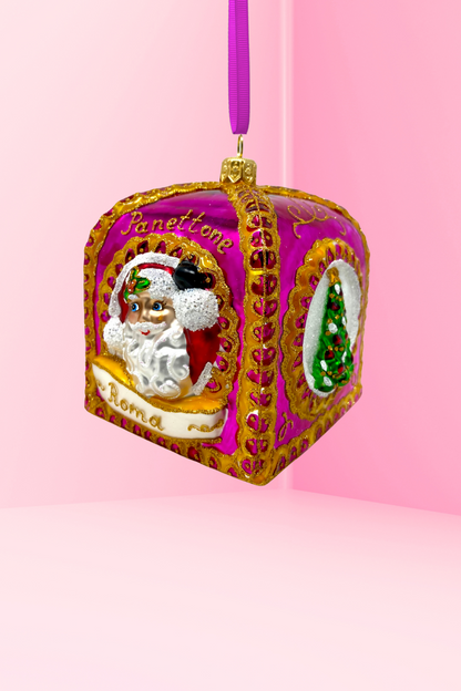 Pink Panettone Polish Glass Ornament