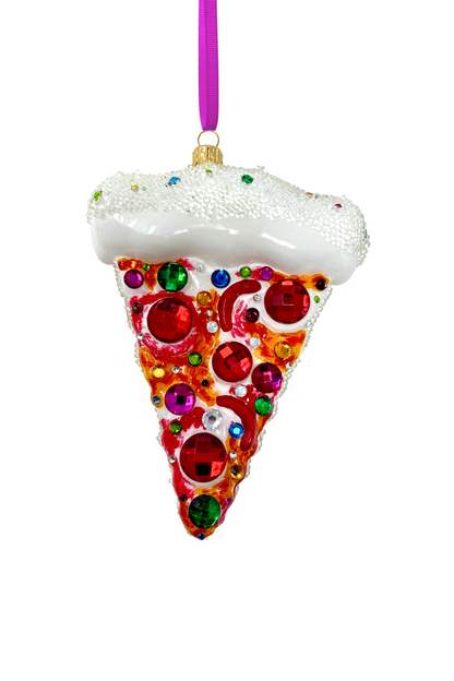 Supreme Pizza Slice Polish Glass Ornament