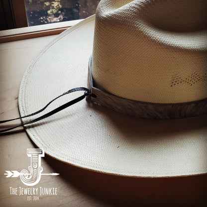 Spotted Hair-on-Hide Leather Hat Band Only w/ Turquoise Slab 950f