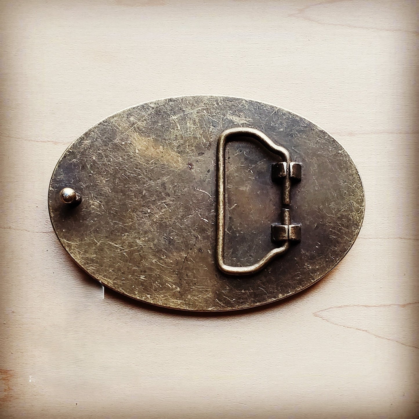 Rope Edge Gold Metallic Hair on Hide Leather Belt Buckle 902b