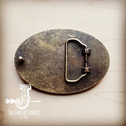 **Rope Edge Oyster Paisley Leather Belt Buckle 901s