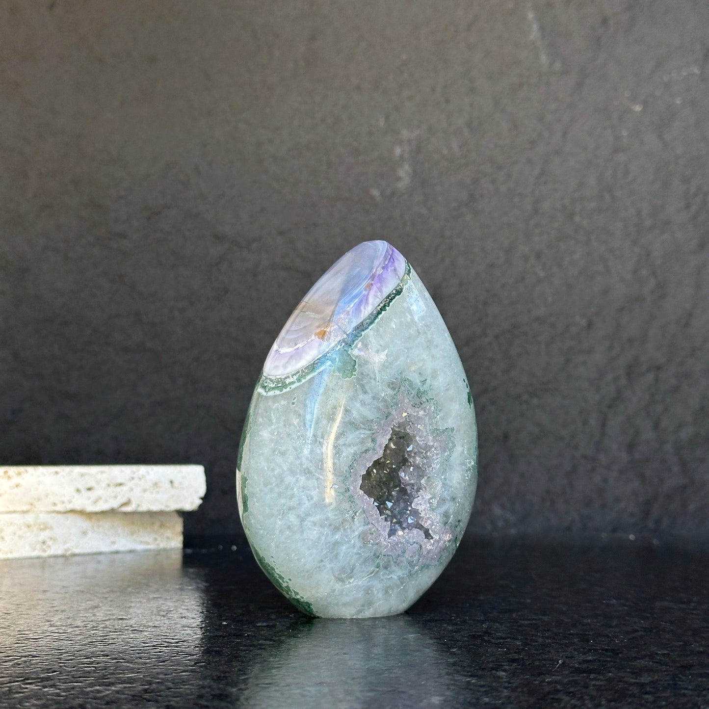 Crystal Geode, home decor with crystals eggs, quartz and agate find