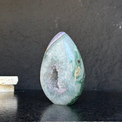 Crystal Geode, home decor with crystals eggs, quartz and agate find