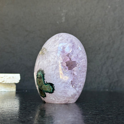 Amethyst Egg, Amethyst Quartz Crystal Cluster with agate formations, Amazing AAA Quality Geode Cave for collectors