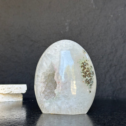 Large Uruguayan Quartz Geode Egg - Statement Crystal Display Piece
