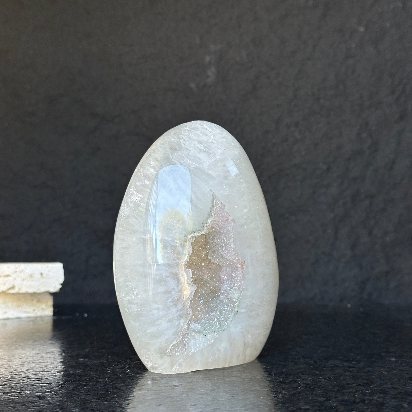 Large Uruguayan Quartz Geode Egg - Statement Crystal Display Piece