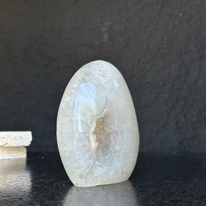 Large Uruguayan Quartz Geode Egg - Statement Crystal Display Piece