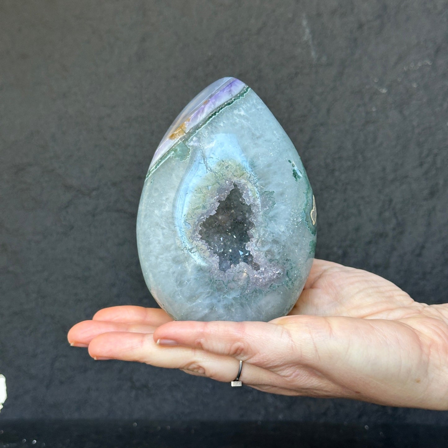 Crystal Geode, home decor with crystals eggs, quartz and agate find