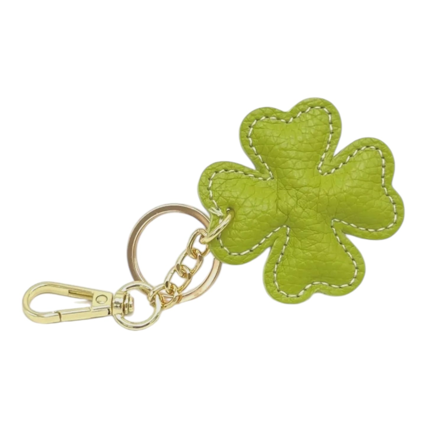 LEATHER CLOVER HANDBAG CHARM