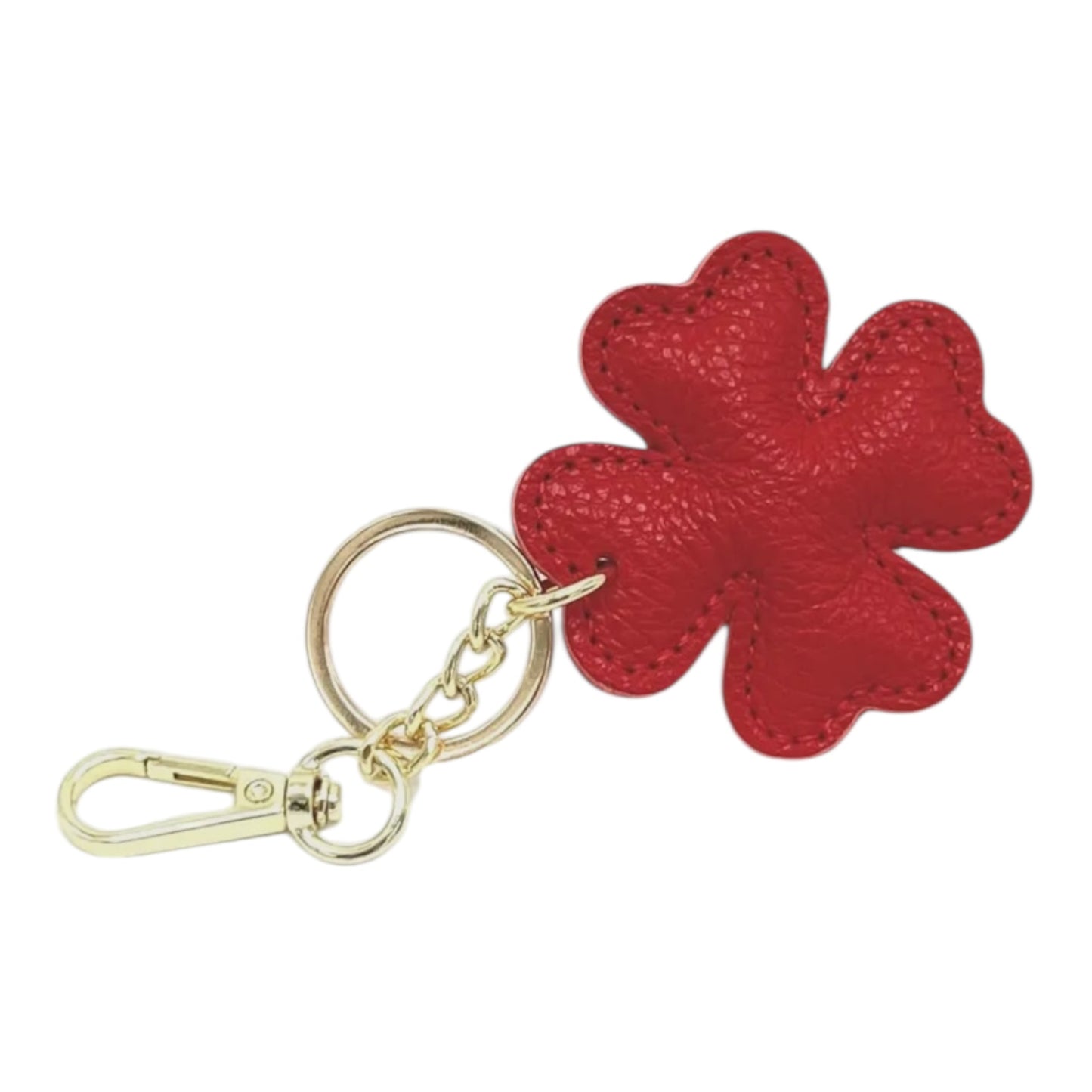 LEATHER CLOVER HANDBAG CHARM