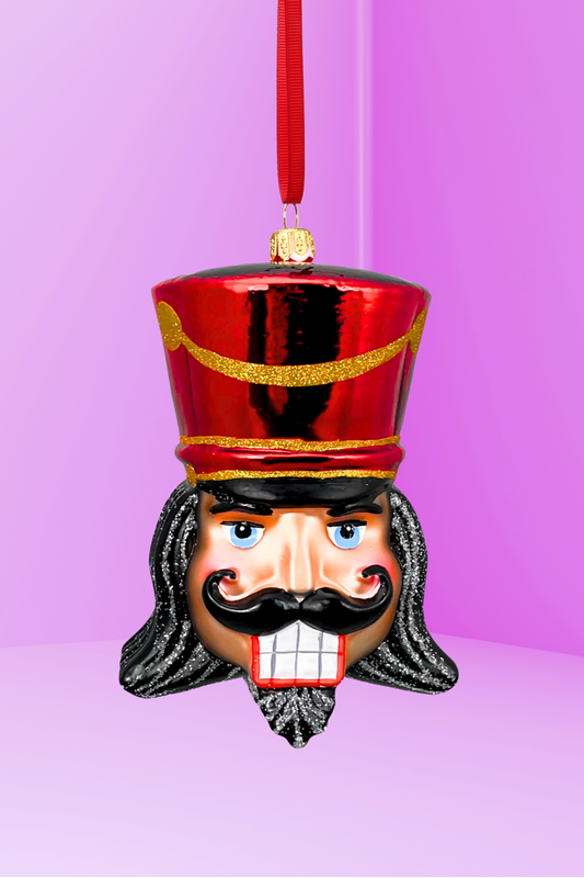 Crimson Glass Nutcracker Ornament