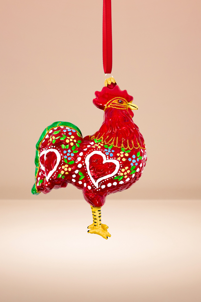 Barcelos Rooster Polish Glass Ornament