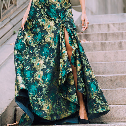 LS Front Zipper Beaded Sheath