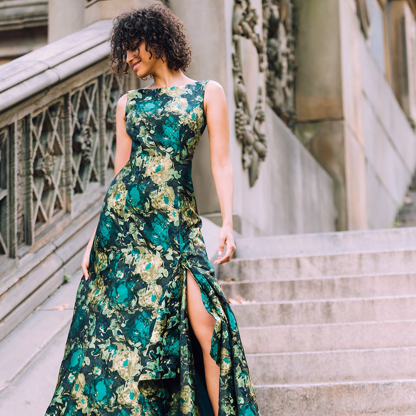 LS Front Zipper Beaded Sheath