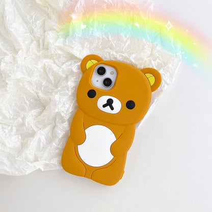 Cartoon Rilakkuma Bear Silicone Soft Cover Phone Case