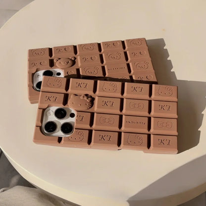 3D Cartoon Chocolate Hello Kitty Rilakkuma Soft Silicone Phone Case
