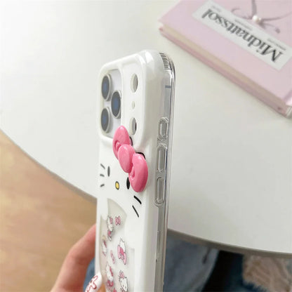 Glitter Laser Love Heart Hello Kitty Phone Case For iPhone
