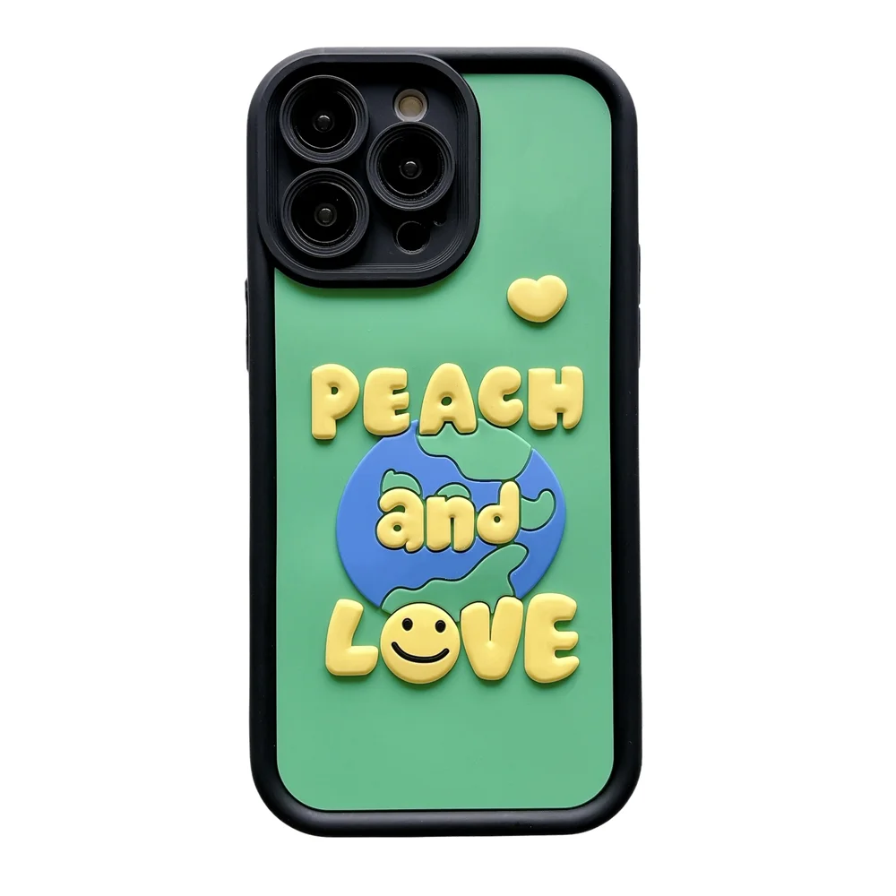 3D Fashion Word Phone Earth Pattern Phone Case