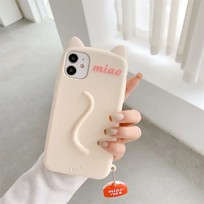Kawaii 3D Cartoon Cat Ears Phone Case