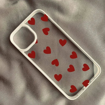 Cute Wine Red Love Heart Phone Case