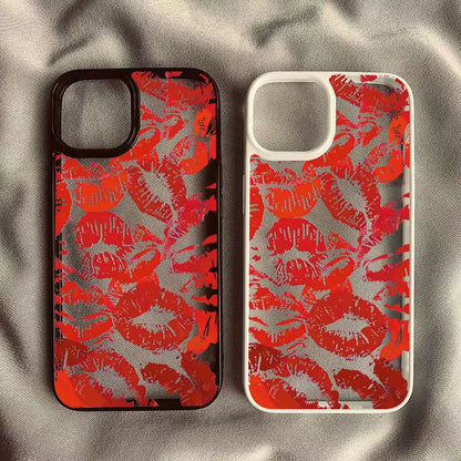 Red Lips Design Couple Acrylic Phone Case
