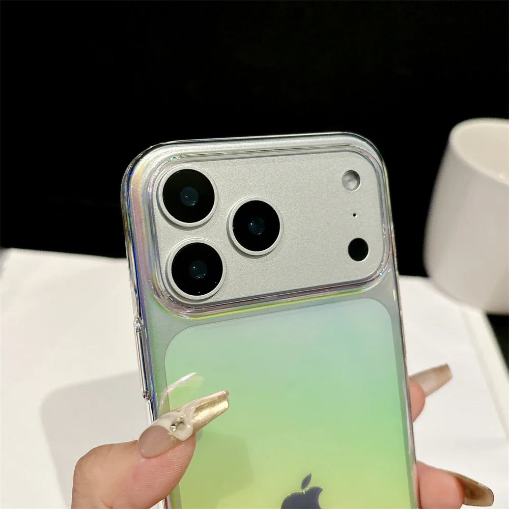 Luxury Laser Rainbow Gradient Clear Case For iPhone