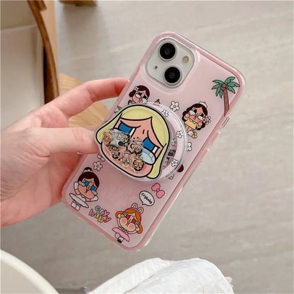 Funny Cute Crying Girl Magnetic Phone Case For iPhone