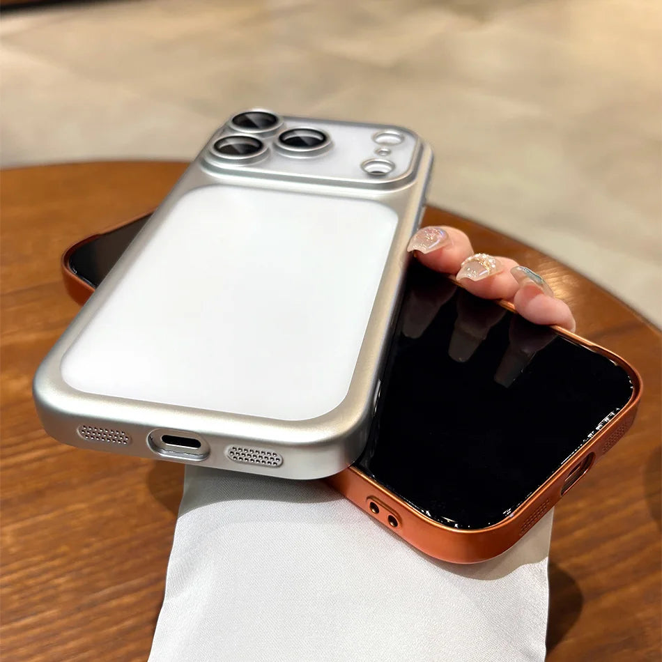 Luxury Plating Matte PC Clear Hard Phone Case For iPhone